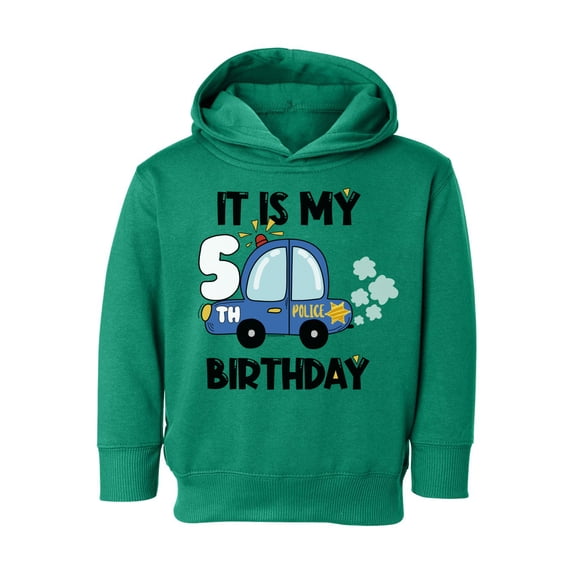 Awkward Styles My 5th Birthday Hoodie Police Car Toddler Hooded Sweatshirt Future Policeman Sweater