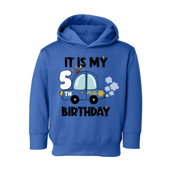 Awkward Styles My 5th Birthday Hoodie Police Car Toddler Hooded Sweatshirt Future Policeman Sweater
