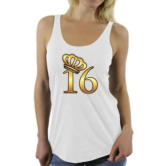 Awkward Styles My Super Sweet Sixteen Racerback Tank Top for Ladies Cute 16th Birthday Party Tank My Super Sweet Sixteen Cute Birthday Party Tank Top