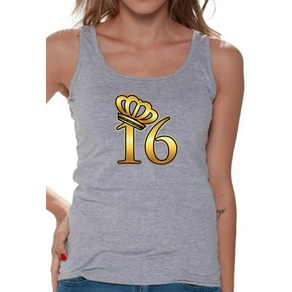 Awkward Styles My Super Sweet Sixteen Tank Top for Ladies Cute 16th Birthday Party Tank My Super Sweet Sixteen Cute Birthday Party Tank Top