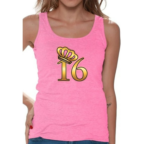 Awkward Styles My Super Sweet Sixteen Tank Top for Ladies Cute 16th Birthday Party Tank My Super Sweet Sixteen Cute Birthday Party Tank Top