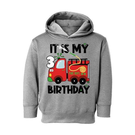 Awkward Styles My Third Birthday Hoodie Fire-Truck Toddler Hooded Sweatshirt Firefighter Sweater