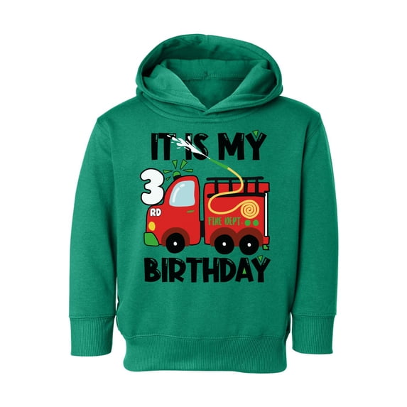 Awkward Styles My Third Birthday Hoodie Fire-Truck Toddler Hooded Sweatshirt Firefighter Sweater