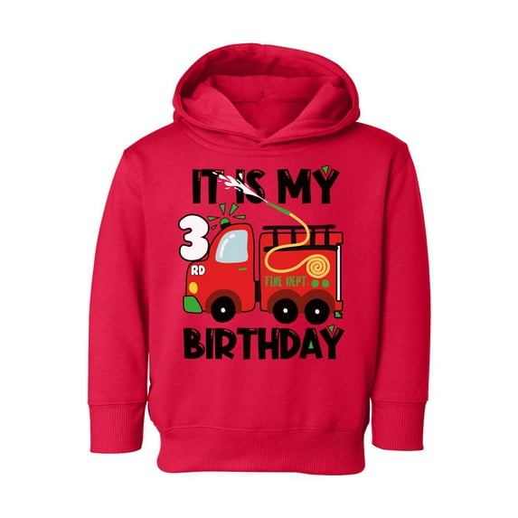 Awkward Styles My Third Birthday Hoodie Fire-Truck Toddler Hooded Sweatshirt Firefighter Sweater
