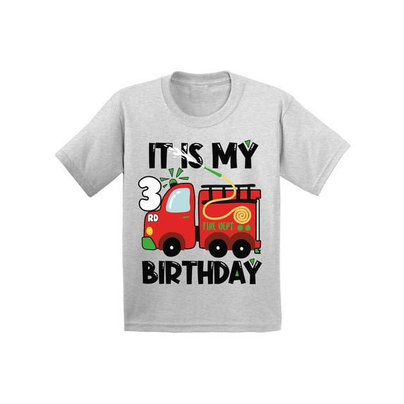 Awkward Styles My Third Birthday T-shirt Fire-Truck Toddler Shirt Firefighter Top