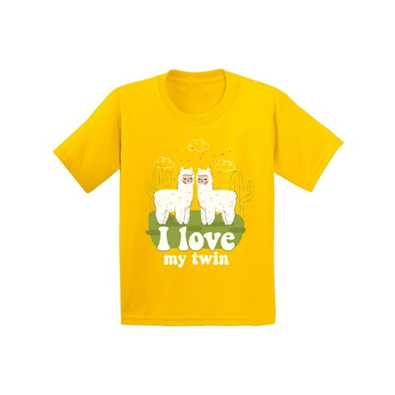 Awkward Styles My Twin Youth Shirt Gifts for Girl Boy Twins Cute Llama Twins Tshirts for Boys Cute Llama Twins Tshirts for Girls Twins Themed Party Funny Twins Birthday Gifts Animal Lover