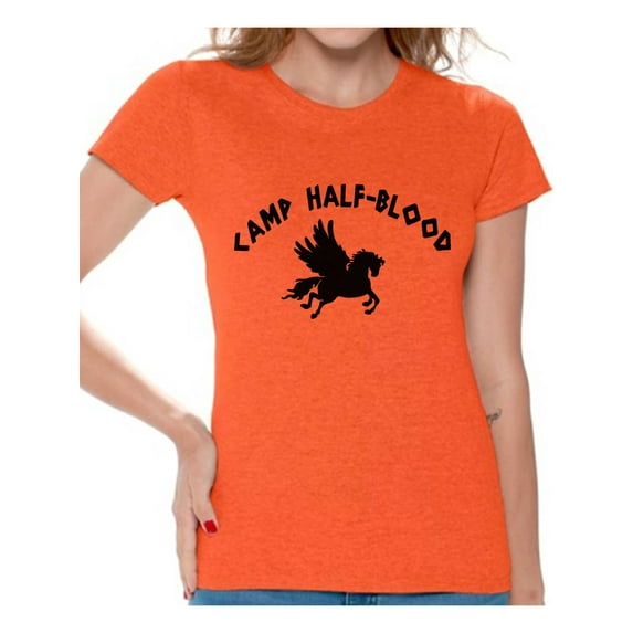 Awkward Styles Mythology Lovers Camp Half-Blood Women T Shirt Camp Half Blood Shirt for Ladies Geek Tshirt Mystical T Shirt for Ladies Geek T-Shirt for Girlfriend Camp Half-Blood Women Clothing