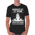 thumbnail image 1 of Awkward Styles Namast'ay At Home Wait for Santa Christmas Tshirts for Men Funny Santa Yogi Shirt Christmas Men's Holiday Tee Christmas Shirt Xmas Holiday Top Yoga Lover Xmas Gift, 1 of 4