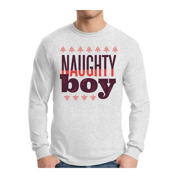 Awkward Styles Naughty Xmas Boy Christmas Sweater Long Sleeve T-Shirt for Men