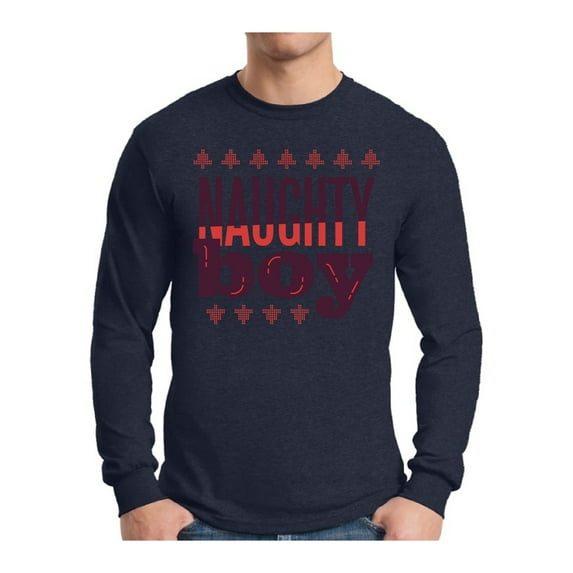 Awkward Styles Naughty Xmas Boy Christmas Sweater Long Sleeve T-Shirt for Men