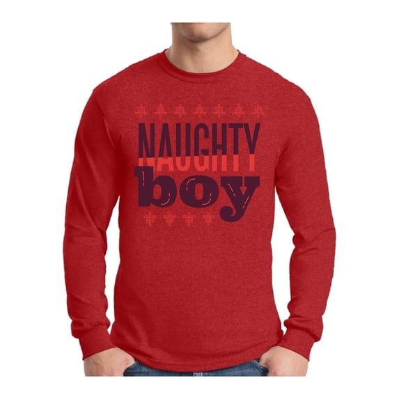 Awkward Styles Naughty Xmas Boy Christmas Sweater Long Sleeve T-Shirt for Men