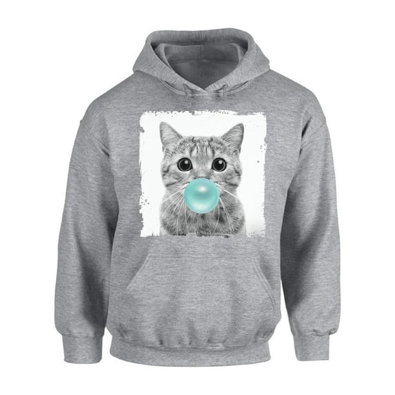 Awkward Styles New Animal Themed Clothes Cat with Gum Hoodie Animal Hoodie for Woman Funny Animal Gifts Cat Clothing Cute Animals Best Unisex Gifts Cute Hoodie Crewneck Baby Cat Chewing Gum