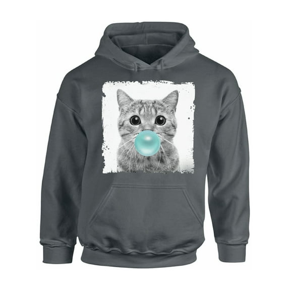 Awkward Styles New Animal Themed Clothes Cat with Gum Hoodie Animal Hoodie for Woman Funny Animal Gifts Cat Clothing Cute Animals Best Unisex Gifts Cute Hoodie Crewneck Baby Cat Chewing Gum