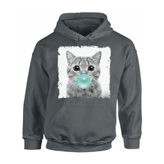 Awkward Styles New Animal Themed Clothes Cat with Gum Hoodie Animal Hoodie for Woman Funny Animal Gifts Cat Clothing Cute Animals Best Unisex Gifts Cute Hoodie Crewneck Baby Cat Chewing Gum