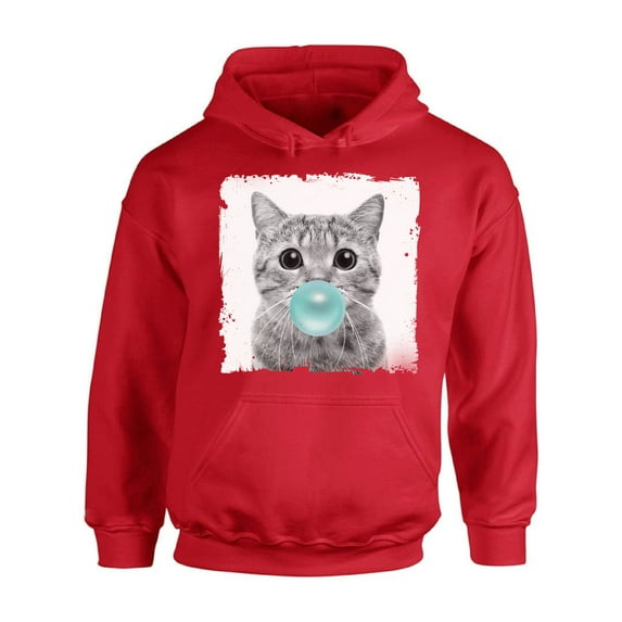 Awkward Styles New Animal Themed Clothes Cat with Gum Hoodie Animal Hoodie for Woman Funny Animal Gifts Cat Clothing Cute Animals Best Unisex Gifts Cute Hoodie Crewneck Baby Cat Chewing Gum