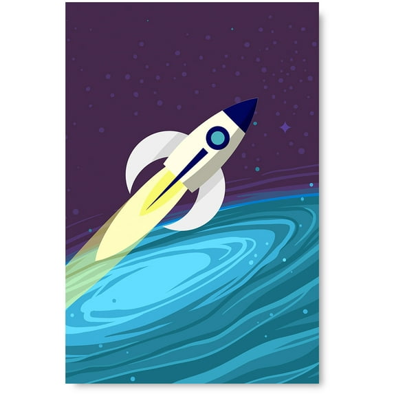 Awkward Styles Newborn Baby Room Wall Decor Space Wallpapers Made in USA Space Rocket Poster Art Spaceman Nursery Room Wall Art Kids Room Decor Gifts for Little Astronaut Kids Play Room Wall Art