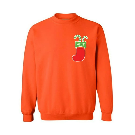 Awkward Styles Nice Christmas Stocking Pocket Sweatshirt Funny Christmas Stockings Gifts Christmas Sweater Holiday Outfit Christmas Party Sweater Funny Xmas Sweater Xmas Gifts Unisex