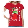 thumbnail image 1 of Awkward Styles Nice Christmas Stocking Tshirt for Women Naughty or Nice Shirt Christmas T Shirt Funny Xmas Couple Shirts Christmas Stocking Gifts for Her Christmas Couple T-Shirt Family Xmas, 1 of 4