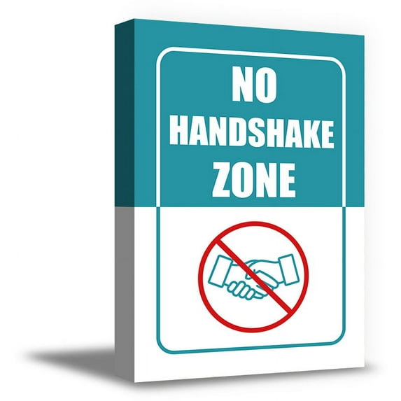 Awkward Styles No Handshake Zone Canvas Wall Art No Handshake Sign Canvas Decor Office Safety Signs Print