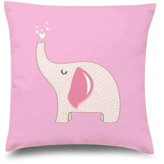 Awkward Styles Nursery Decorative Pillow Covers Pink Elephant Throw Cushion Case