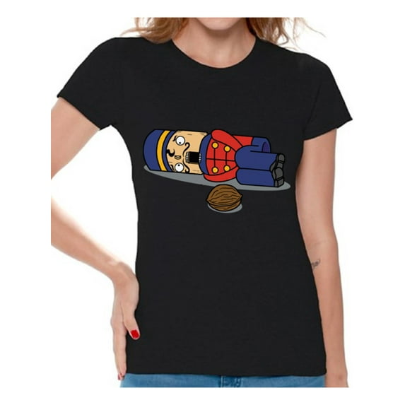 Awkward Styles Nutcracker Christmas T-Shirt Funny Christmas Shirts for Women Christmas Nutcracker Shirt Xmas Women's Holiday Top for Christmas Party