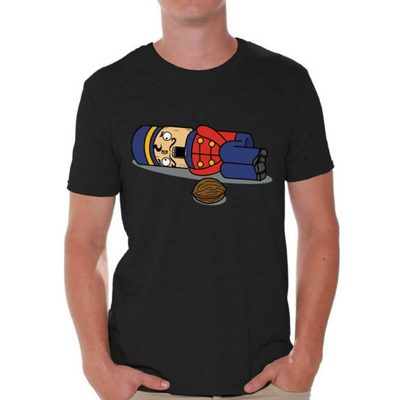 Awkward Styles Nutcracker Christmas Tshirts for Men Christmas Holiday Top Xmas Gifts Christmas Nutcracker Ugly Christmas Shirt Men's Holiday Tee Xmas Nutcracker Funny Shirt for Christmas Party