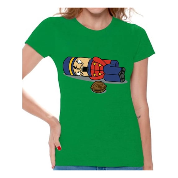 Awkward Styles Nutcracker Christmas T-Shirt Funny Christmas Shirts for Women Christmas Nutcracker Shirt Xmas Women's Holiday Top for Christmas Party