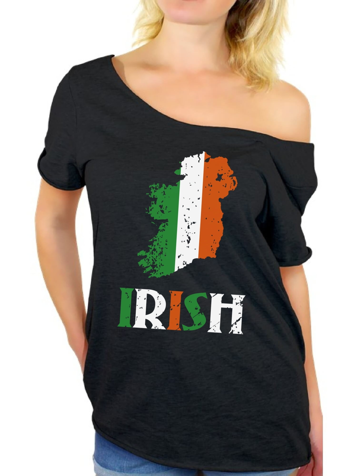 Awkward Styles Off the Shoulder Ireland Shirt Irish Shirt for