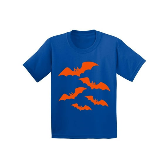 Awkward Styles Orange Bats Tshirt for Kids Halloween Bats Shirt Girls Halloween Shirt Funny Cartoon Bats T Shirt Holiday Gifts for Boys Halloween Party Outfit Family Trick Or Treat Youth Tshirt