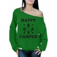 thumbnail image 1 of Awkward Styles Oversized Sweater Happy Camper Off The Shoulder Sweatshirt Black Camper Off Shoulder Sweater for Mom Happy Camper Oversized Sweater for Women Camping Clothes Happy Camper Sweatshirt, 1 of 4