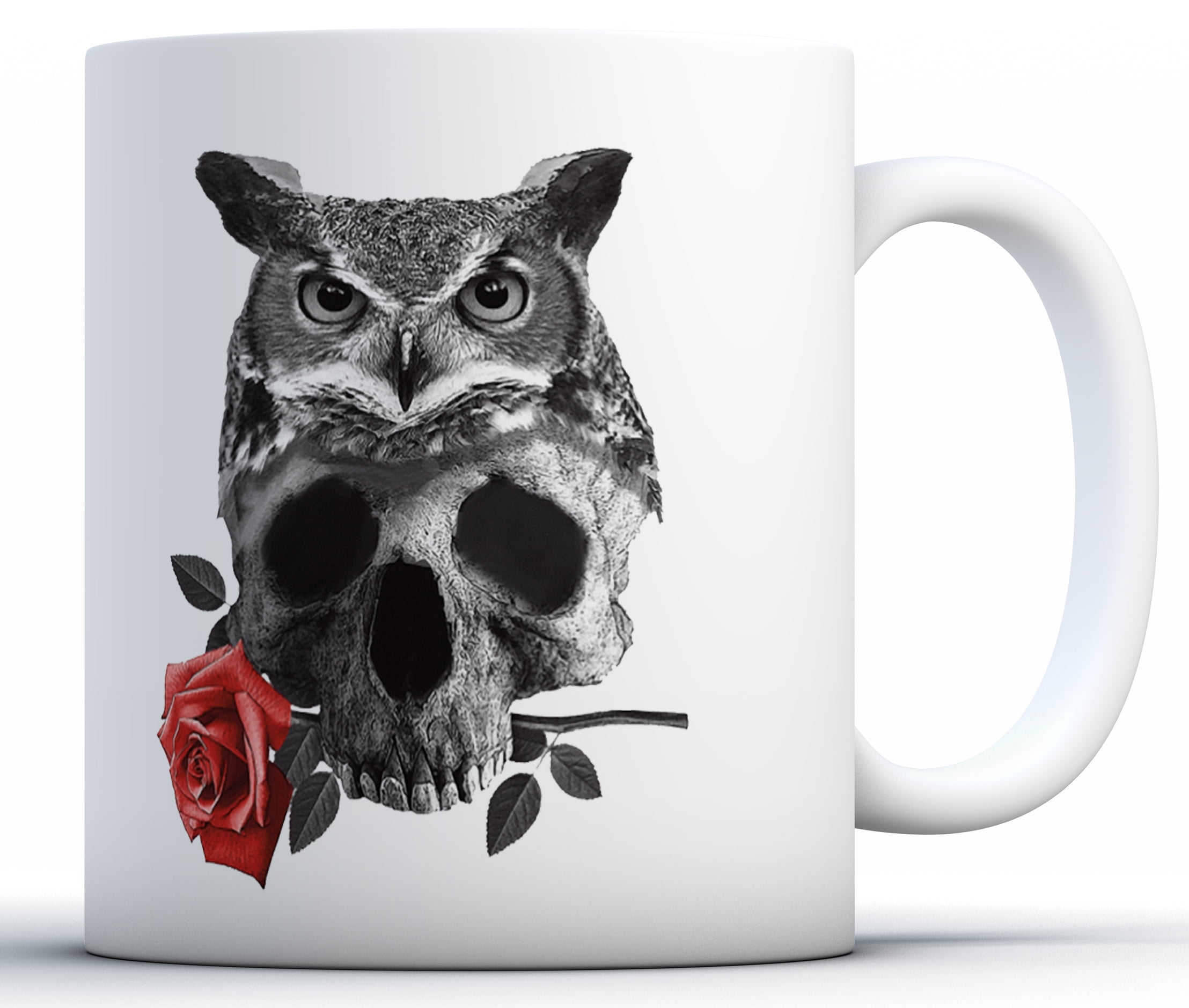 Awkward Styles Owl Mug Owl with Skull Mug Skull Coffee Mug Day of the Dead Mugs Kitchen Gifts for Her Dia de los Muertos Gifts Owl Gifts Sugar Skull Tea Cup