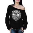 thumbnail image 1 of Awkward Styles Owl Off Shoulder Sweatshirt for Women Patterned Oversized Sweater for Ladies Women Indian Fashion Tracery Sweatshirt Indian Pattern Owl Oversized Sweatshirts Animal Sweater, 1 of 4