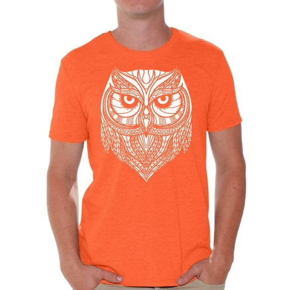 Awkward Styles Owl T Shirt for Men Men's Patterned T Shirts for Men Men's Fashion Collection Tracery Tshirt for Dad Indian Pattern T-Shirt for Men Gifts for Husband Owl Shirts Animal T-Shirt