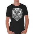 thumbnail image 1 of Awkward Styles Owl T Shirt for Men Men's Patterned T Shirts for Men Men's Fashion Collection Tracery Tshirt for Dad Indian Pattern T-Shirt for Men Gifts for Husband Owl Shirts Animal T-Shirt, 1 of 4