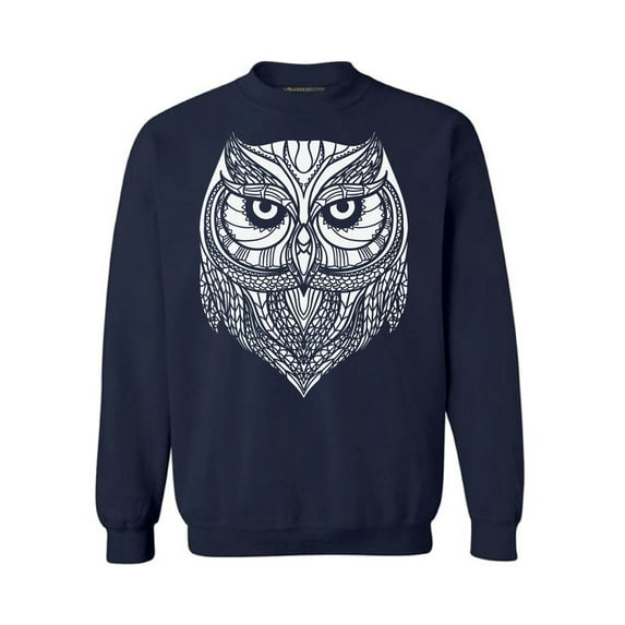 Awkward Styles Owl Unisex Crewneck Sweater for Men Patterned Crewneck for Women Owl Top Indian Tracery Sweater Indian Pattern Crewneck for Her Owl Crewnecks Animal Sweatshirt Animals Crewneck