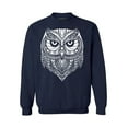 thumbnail image 1 of Awkward Styles Owl Unisex Crewneck Sweater for Men Patterned Crewneck for Women Owl Top Indian Tracery Sweater Indian Pattern Crewneck for Her Owl Crewnecks Animal Sweatshirt Animals Crewneck, 1 of 5