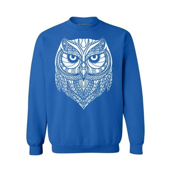 Awkward Styles Owl Unisex Crewneck Sweater for Men Patterned Crewneck for Women Owl Top Indian Tracery Sweater Indian Pattern Crewneck for Her Owl Crewnecks Animal Sweatshirt Animals Crewneck