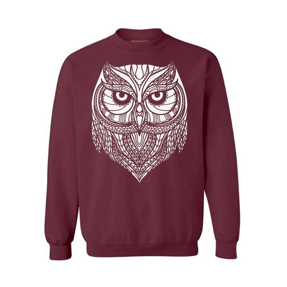 Awkward Styles Owl Unisex Crewneck Sweater for Men Patterned Crewneck for Women Owl Top Indian Tracery Sweater Indian Pattern Crewneck for Her Owl Crewnecks Animal Sweatshirt Animals Crewneck