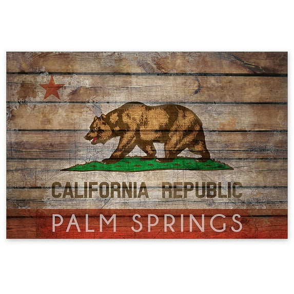 Awkward Styles Palm Springs Unframed Wall Art Printed Picture Bear Poster Prints California Flag Poster Decor Bear Print Art Republica de California Wall Art CA City Flag USA Gifts American Decor