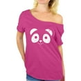 thumbnail image 1 of Awkward Styles Panda Face Shirt Panda Bear Off the Shoulder T Shirt Valentine's Day Tshirt for Women Cute Panda Face Women's Shirt Valentine T-Shirt Panda Bear Valentines Day Gift Idea for Her, 1 of 4