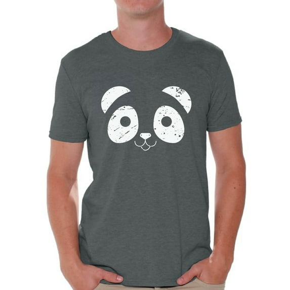 Awkward Styles Panda Face Shirt Panda Bear Valentine's Day T Shirt for Men Cute Panda Face Men's Tshirt Valentine Shirt Panda Bear Valentines Day Gift Idea for Him Funny Valentine Shirt
