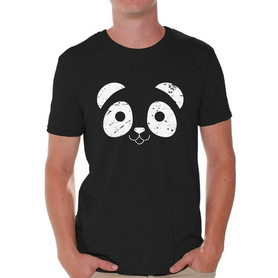 Awkward Styles Panda Face Shirt Panda Bear Valentine's Day T Shirt for Men Cute Panda Face Men's Tshirt Valentine Shirt Panda Bear Valentines Day Gift Idea for Him Funny Valentine Shirt