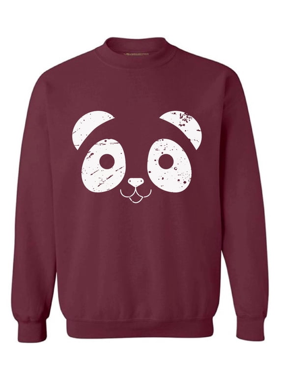 Panda Face Sweatshirt Valentine's Day Sweater for Men Valentine Sweater for Women Cute Panda Face Sweater Valentine Sweatshirt Panda Bear Valentines Day Gifts