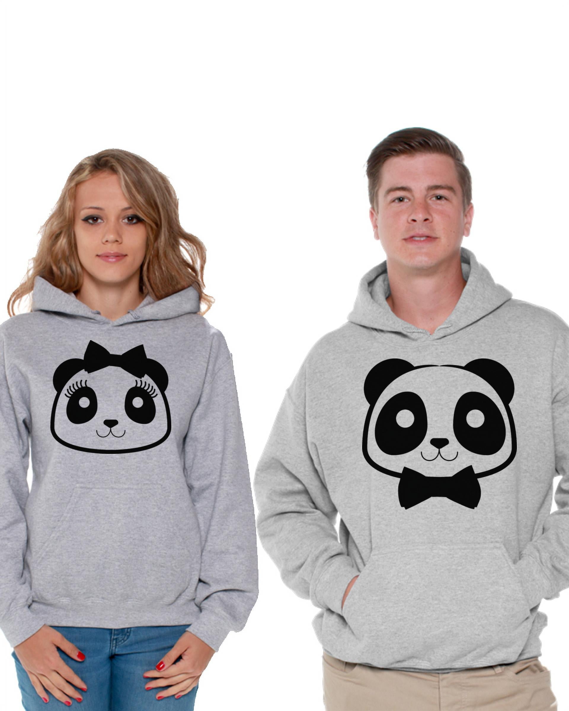 Awkward Styles Panda Matching Couple Hoodies Panda Couples Sweaters Valentine s Day Cute Panda Bear Sweatshirt for Women Panda Sweater for Men Panda