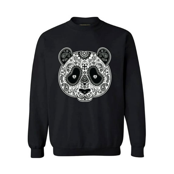 Awkward Styles Panda Skull Sweatshirt Dia de los Muertos Gifts Skull Clothing Sugar Skull Sweater for Women Day of the Dead Outfit Skull Sweatshirt for Men Gifts for Panda Lovers Animal Skull Jumper