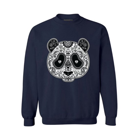 Awkward Styles Panda Skull Sweatshirt Dia de los Muertos Gifts Skull Clothing Sugar Skull Sweater for Women Day of the Dead Outfit Skull Sweatshirt for Men Gifts for Panda Lovers Animal Skull Jumper