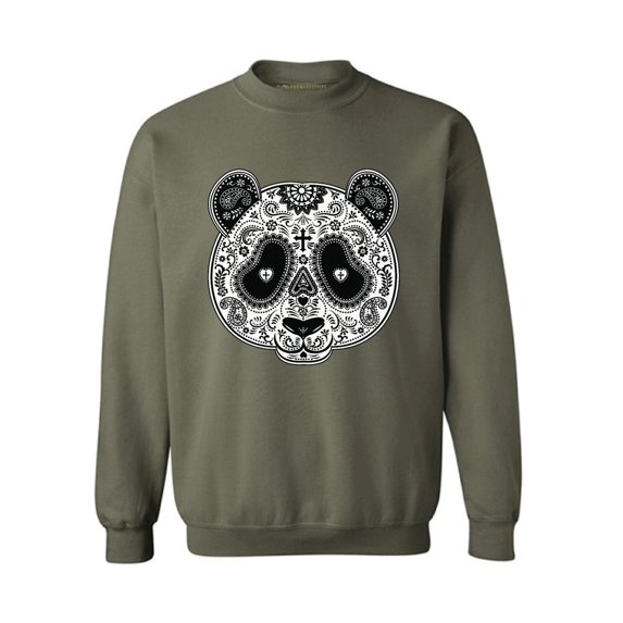 Awkward Styles Panda Skull Sweatshirt Dia de los Muertos Gifts Skull Clothing Sugar Skull Sweater for Women Day of the Dead Outfit Skull Sweatshirt for Men Gifts for Panda Lovers Animal Skull Jumper