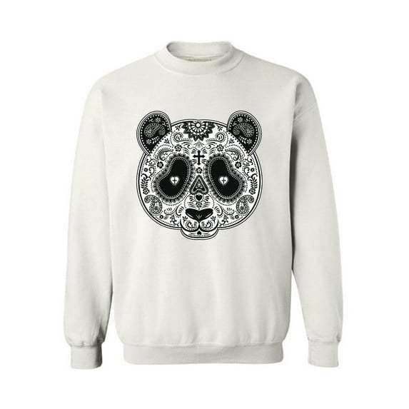 Awkward Styles Panda Skull Sweatshirt Dia de los Muertos Gifts Skull Clothing Sugar Skull Sweater for Women Day of the Dead Outfit Skull Sweatshirt for Men Gifts for Panda Lovers Animal Skull Jumper