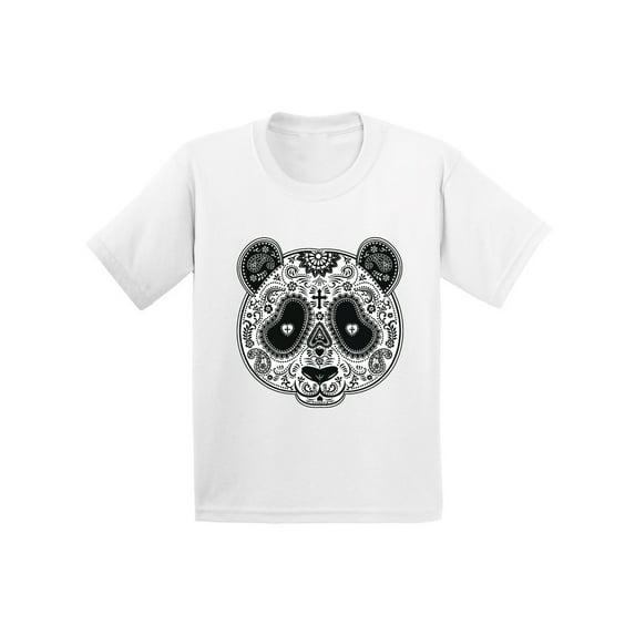 Awkward Styles Panda Skull Tshirt for Kids Christian Panda Shirt Sugar Skull Youth Shirt Dia de los Muertos Gifts for Kids Day of the Dead T Shirt Christian Tshirt Kids Paisley Panda T-Shirt