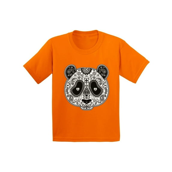 Awkward Styles Panda Skull Tshirt for Kids Christian Panda Shirt Sugar Skull Youth Shirt Dia de los Muertos Gifts for Kids Day of the Dead T Shirt Christian Tshirt Kids Paisley Panda T-Shirt
